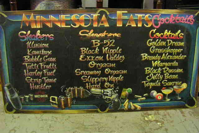 BLACKBOARD, Menu - Minnesota Fats